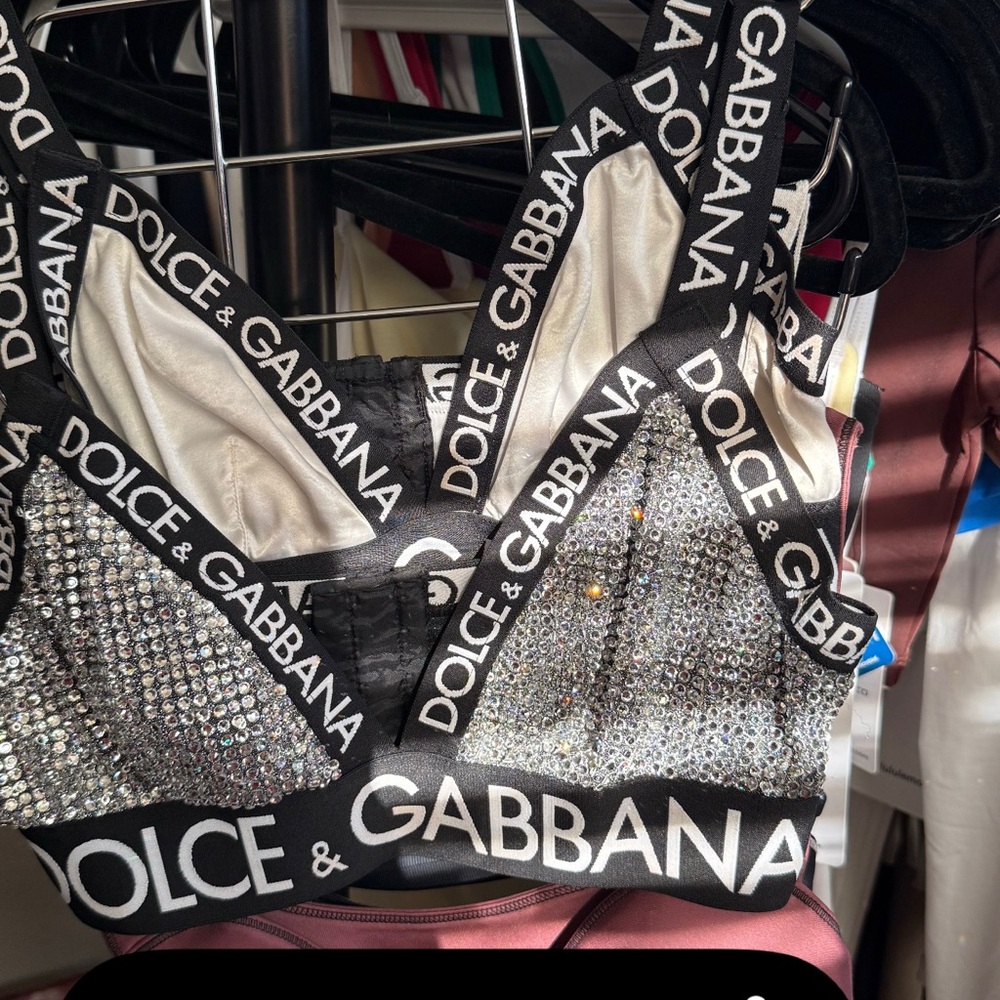 Dolce & Gabbana Black and Silver Bralette